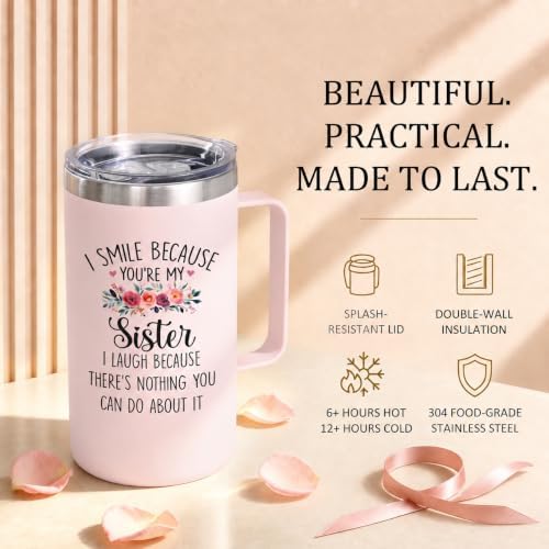Lifecapido Sister Gifts, 20oz Stainless Steel Insulated Coffee Mug Set