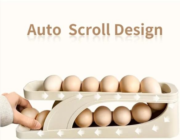 Egg Dispenser for Refrigerator or Kitchen Countertop, Automatic Roll