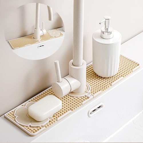 Faucet Mat for Kitchen Sink Splash Guard, 15 Inch Long Faucet Draining