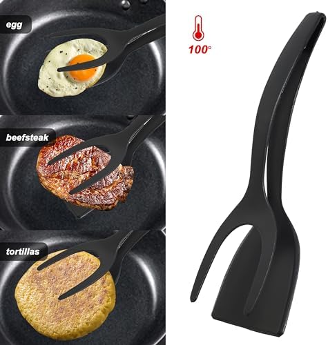 Dual-Purpose Nylon Egg Flipper Spatula & Stainless Steel Fish Turner