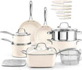GOTHAM STEEL 20 Pc Ceramic Cookware Set with Knives Set