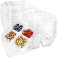 20 Pack Clear Bento Snack Containers, 4 Compartment with Lids