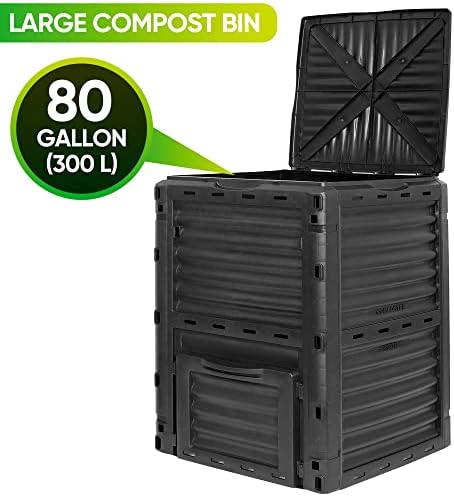 Large Outdoor Garden Compost Bin, 80 Gallon