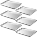 CURTA 6 Pack Aluminum Sheet Pan, NSF Listed Half Size 18 x 13 inch