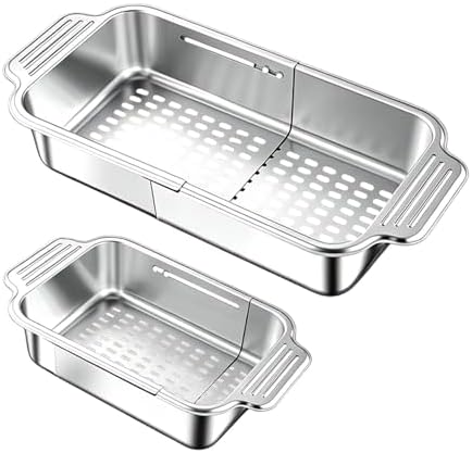 Expandable Colander Over The Sink Telescopic Filtering Colander