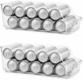 2 Pack Clear Acrylic Soda Can Organizer for Refrigerator