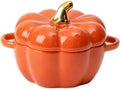 Ceramic Pumpkin Casserole Pot, Pumpkin Saucepan with Lid