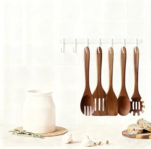 5-Piece Kitchen & Cooking Utensils Set - Natural Acacia Wood Material