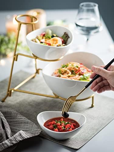 Miamolo 3 Tier Serving Bowls with Stand for Entertaining Party