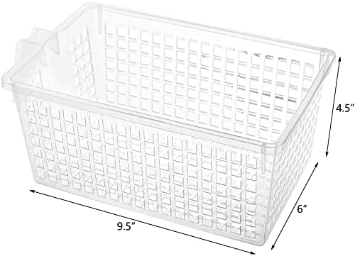 Hedume 4 Pack Plastic Storage Bins with Handle, BPA-Free Kitchen