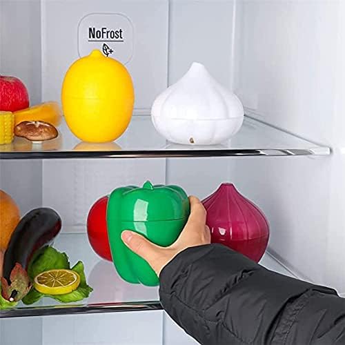 LICHMA 5pcs Plastic Vegetable Storage Box Lemon Onion Tomato Green