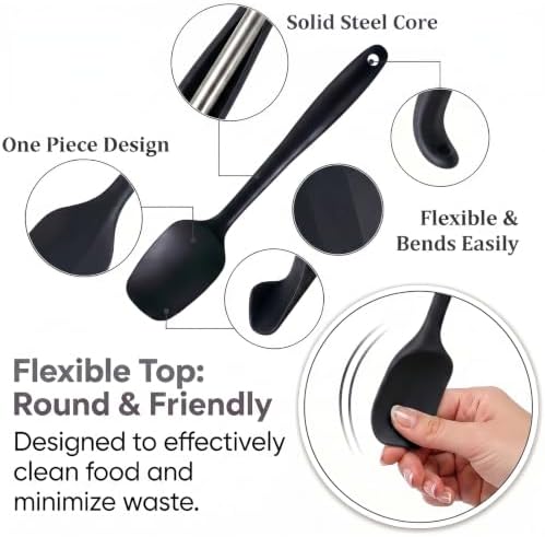Silicone Spatula Set 9Pcs, Heat Resistant 572°F, Food-Grade Silicone