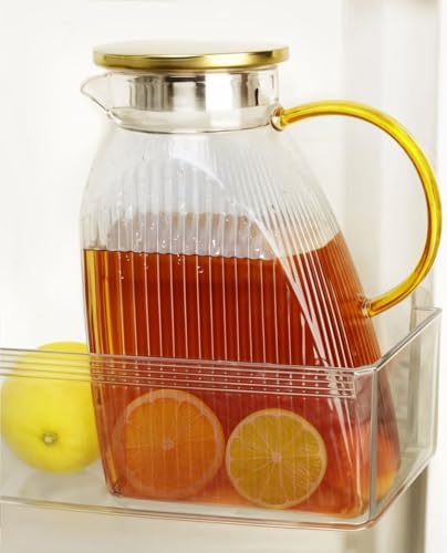 Water Pitcher Glass for Fridge, for 1.8L/63oz Fridge Door with