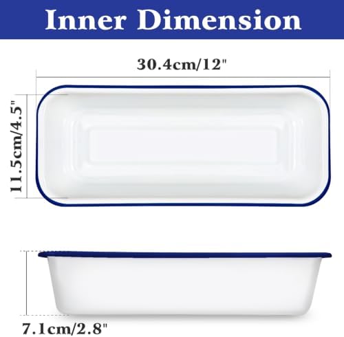 Webake Large Enamel Bread Pan with Lid, Long Banana Bread Loaf Pan for
