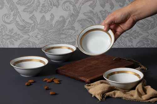 Dinnerware Set for 12-60 Piece Porcelain Dish Set - Elegant Rope Gold