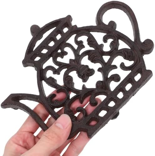 Cast Iron Teapot Shape Trivet, Non-Slip Heat Resistant Dish Pad
