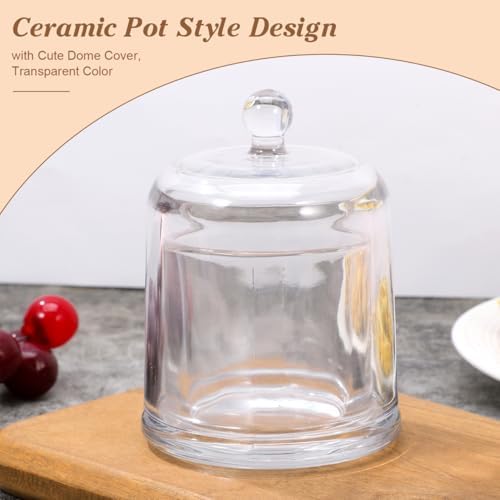 HOMSFOU Glass Butter Dish with Lid, Mini Glass Butter Container with