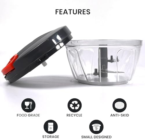 Manual Food Processor Vegetable Chopper, Portable Hand Pull String