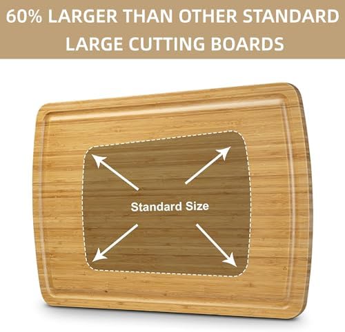 30" Extra Large Bamboo Cutting Boards for Kitchen, Wooden Chopping