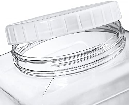 Elsjoy 2 Pack 1.3 Gallon Clear Plastic Kitchen Food Storage Jars with