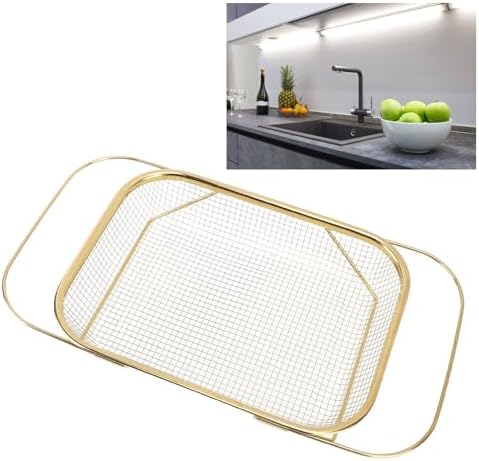 Over The Sink Colander, Stainless Steel Strainer Basket with Handles