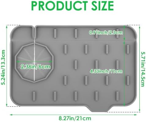 2Pcs Silicone Sink Faucet Splash Guard Mat Sponge Holder