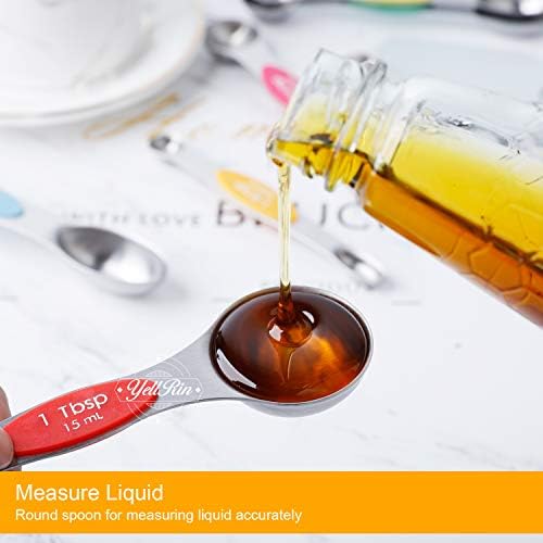 Magnetic Measuring Spoons Set Stainless Steel Dual Sided Measuring