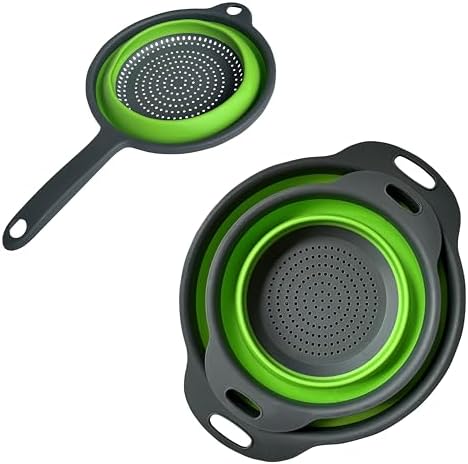 Collapsible Colander Set,Space Saving Collapsible Kitchen Colander