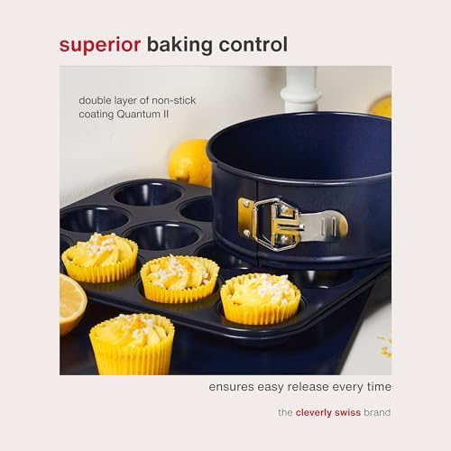 Zyliss E980200 Non-Stick 12 Hole Muffin Tin | Carbon Steel | Dark Blue