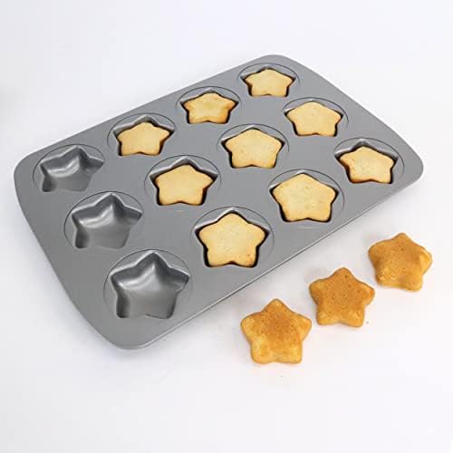 PME Non Stick 12 Cup Mini Star Pan, Carbon Steel