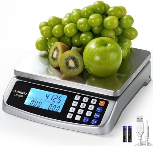 Atogou 110lb Food Scale, Commercial Kitchen Scale with Price Computing