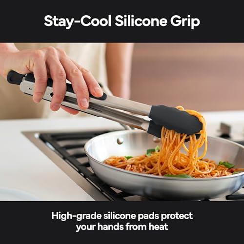 Misen Kitchen Tongs, 13 Inch, Black