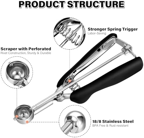 Extra Small Cookie Scoop 1 tsp, Professional Stainless Steel Tiny Ice