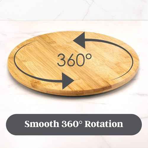 TB Home 14 Inch Bamboo Lazy Susan Turntable for Kitchen & Table Top