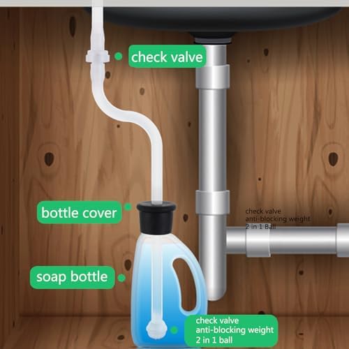 Under Sink Soap Dispenser Extension Tube Kit, 47" Hose