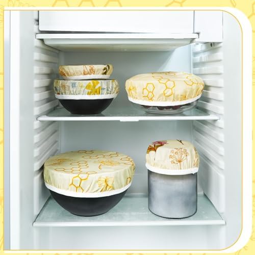 6 Pcs Reusable Beeswax Bowl Covers for Bread Proofing