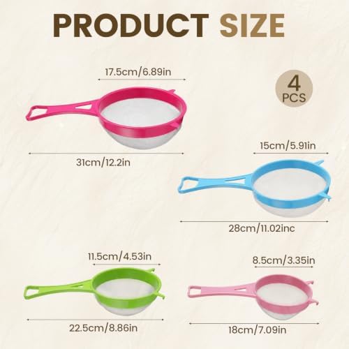 4 Pcs Plastic Strainer Plastic Colander Strainer for Kefir Grains