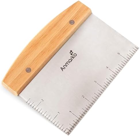 Dough Cutter for Bread and Pizza Dough - Stainless Steel Metal Griddle