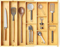 SpaceAid Bamboo Expandable Utensil Drawer Organizer