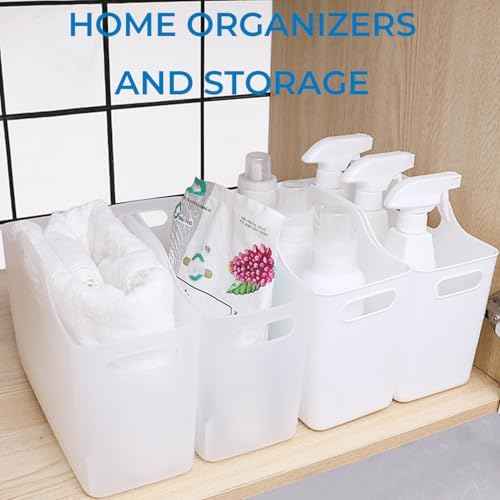 2 Pack Fridge Organizer Bins with Handle, PP Plastic Organizers