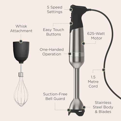 Vitamix 5-Speed Immersion Blender 3-Piece Bundle, Stainless