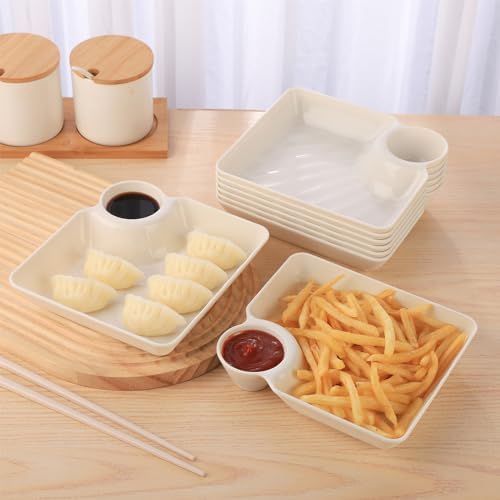 8 pcs Chips and Salsa Serving Dish, White Reusable Chip and Dip Bowl