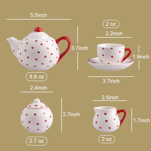 Sweejar Porcelain Tea Set for Little Girls,Kitchen Toys Tea Party Set