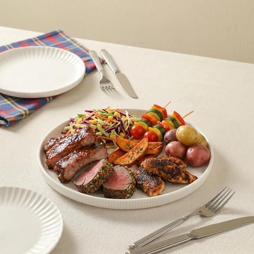 Dizada Round Serving Platters 3-Pack (12.8"/10.8"/8.8") - White