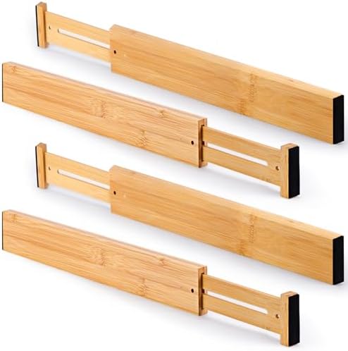 Bamboo Drawer Dividers Organizers, Kitchen Drawer Dividers for