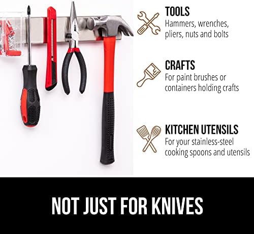 GORILLA GRIP 304 Stainless Steel Magnetic Knife Holder, 10 Inch
