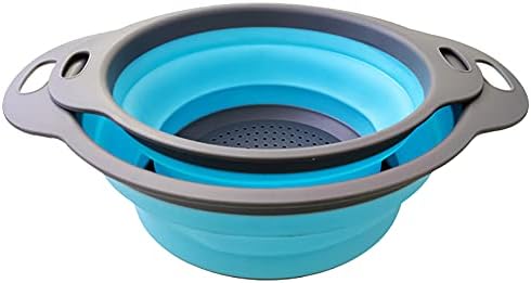 Alnicov Collapsible Colander,2 Collapsible Colanders Set,Silicone