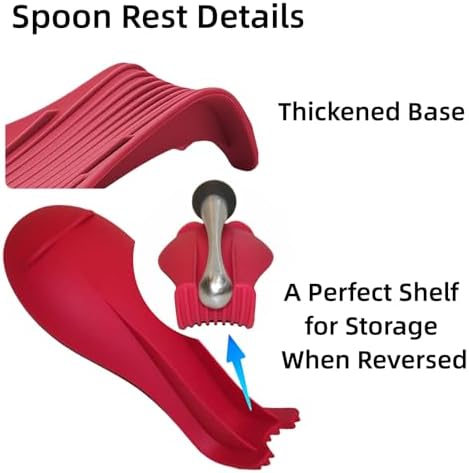 "Deck Chair" Spoon Rest, Silicone Utensil Holder for Stove, Red