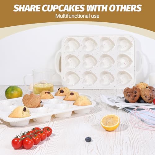 2 PCS Silicone Heart Shaped Cake Pans, Reusable Non-stick Baking Mini