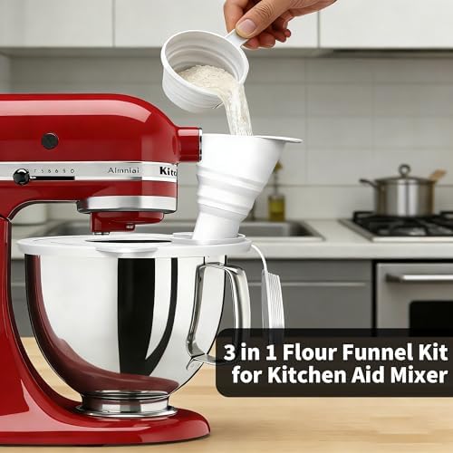 Flour Funnel for Kitchen Aid Mixer Flour Funnel for Stand Mixer 3-in-1